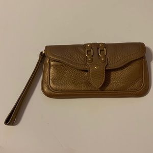 Cole Haan bronze wristlet gently used